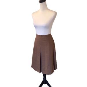 Saks 5th Ave | Vintage Brown A-line Pleated Skirt, Made in Italy, Size L (12-14)